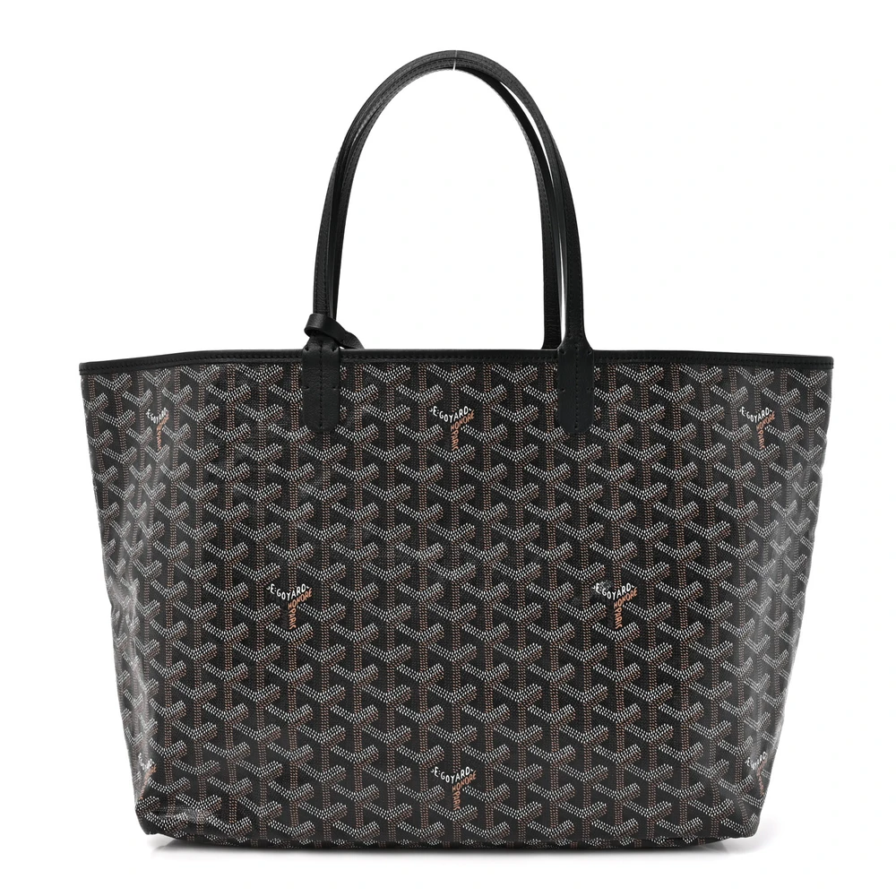 Lushentic Goyard Saint Louis Tote PM Black Goyardine Canvas Front
