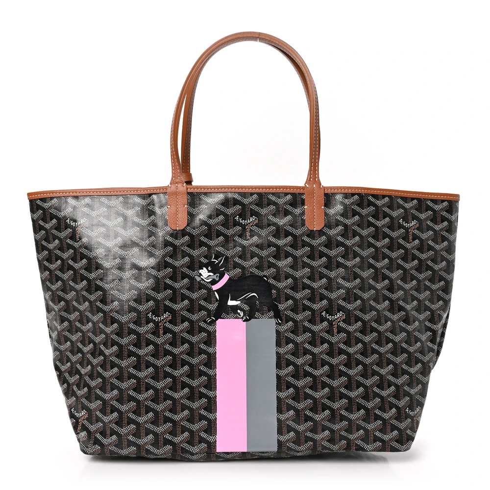 Lushentic Goyard Saint Louis Tote PM BlackGold Goyardine Canvas Front