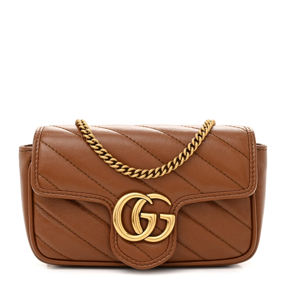 Lushentic Grade Replicas: Diagonal Super Mini GG Marmont Shoulder Bag - Premium Alternative