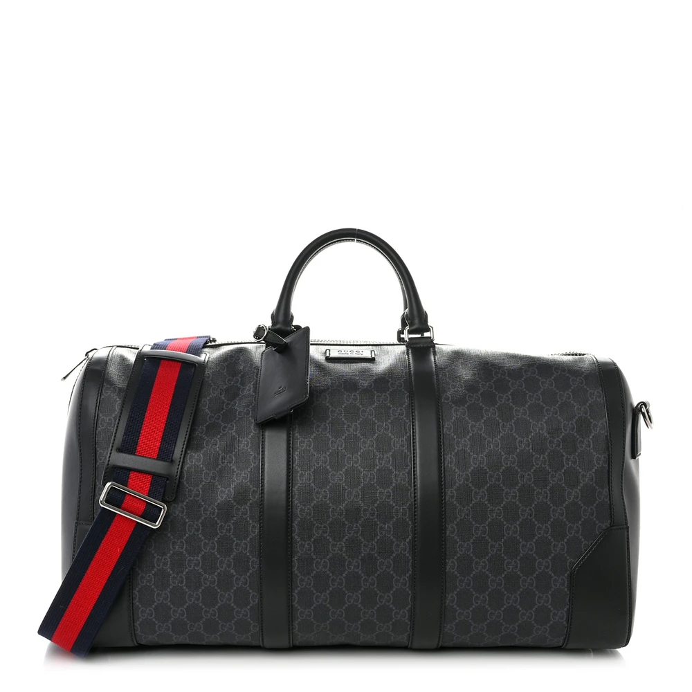 Lushentic Grade Replica Large Carry On Duffle Bag in Black Grey Canvas - Premium Alternative
