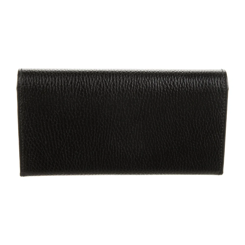 Lushentic Grade Medium Bifold Wallet Black GG Marmont Leather Gold Hardware - Image 2