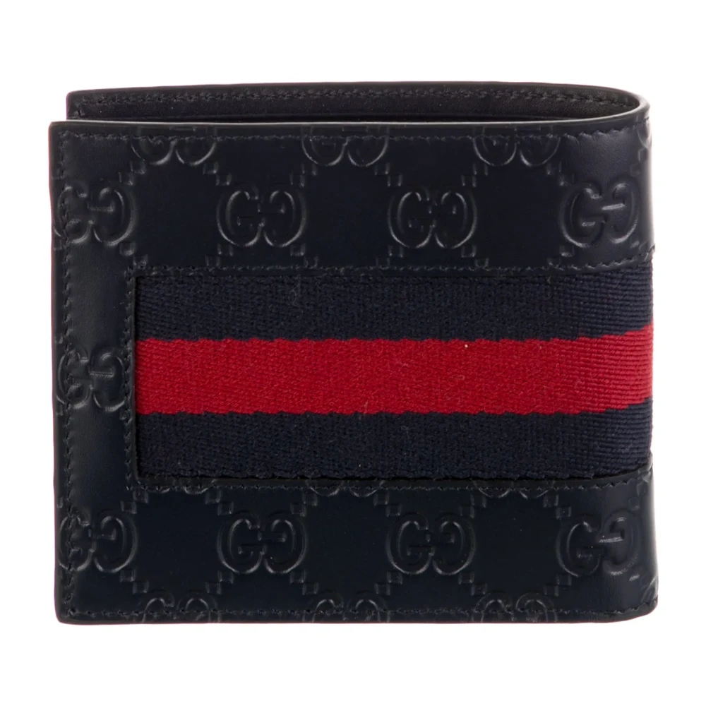 Lushentic Grade Replica Bags Medium Bifold Wallet Blue Web Accent - Image 2