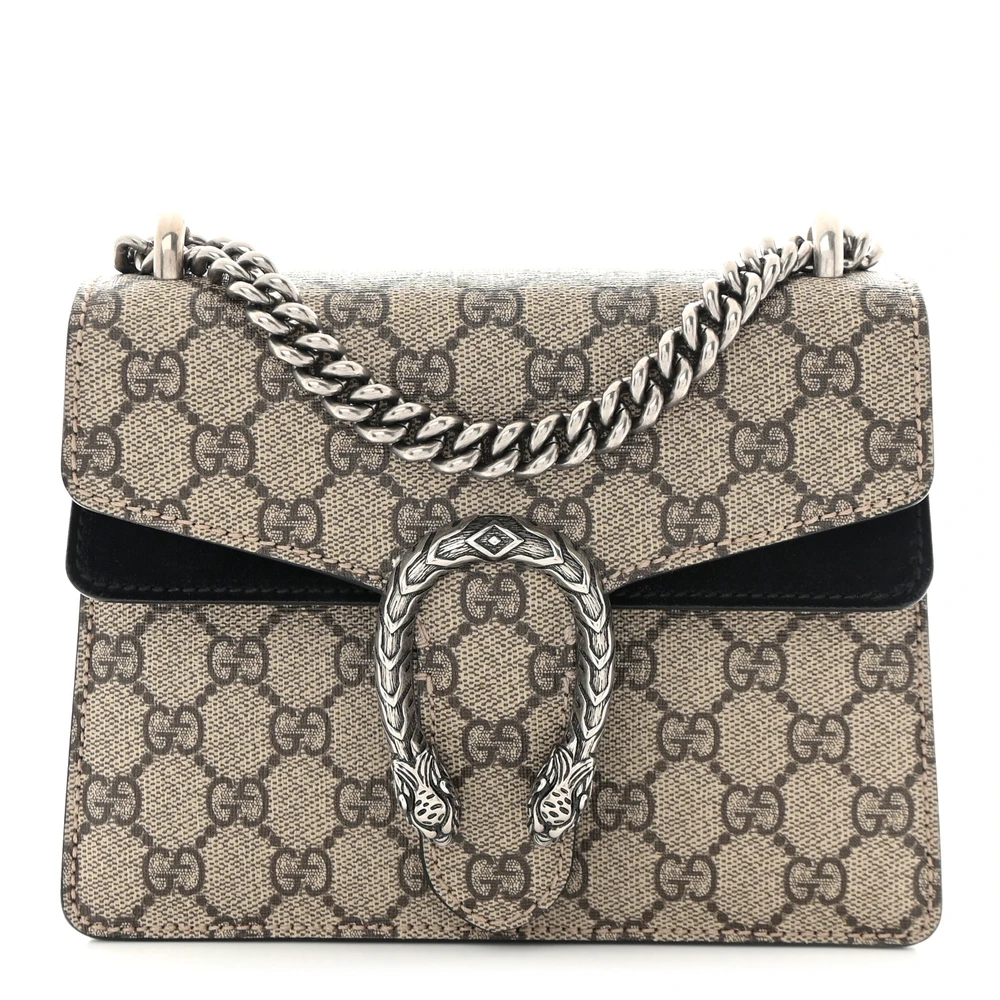 Lushentic Bags Mini Dionysus Shoulder Bag Black GG Supreme Canvas