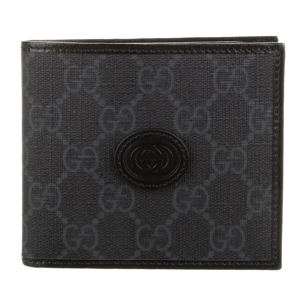 Lushentic Grade Designer Bags Small Bifold Wallet Black GG Canvas