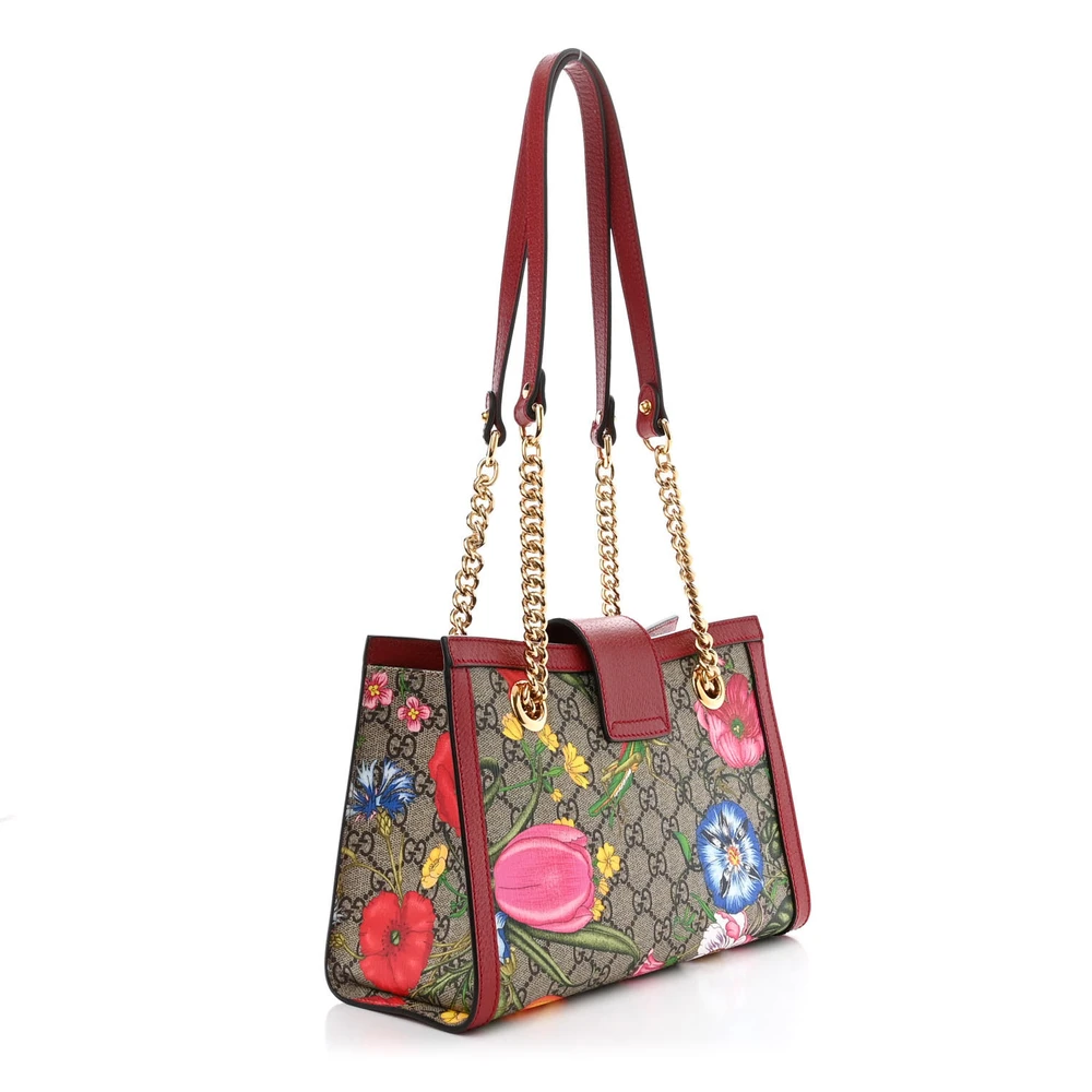 Lushentic Small Padlock Tote in Red GG Supreme Monogram - Image 3