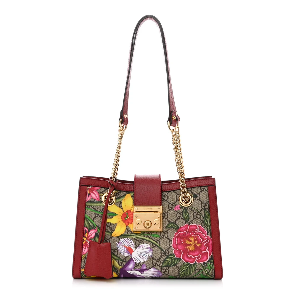 Lushentic Small Padlock Tote in Red GG Supreme Monogram