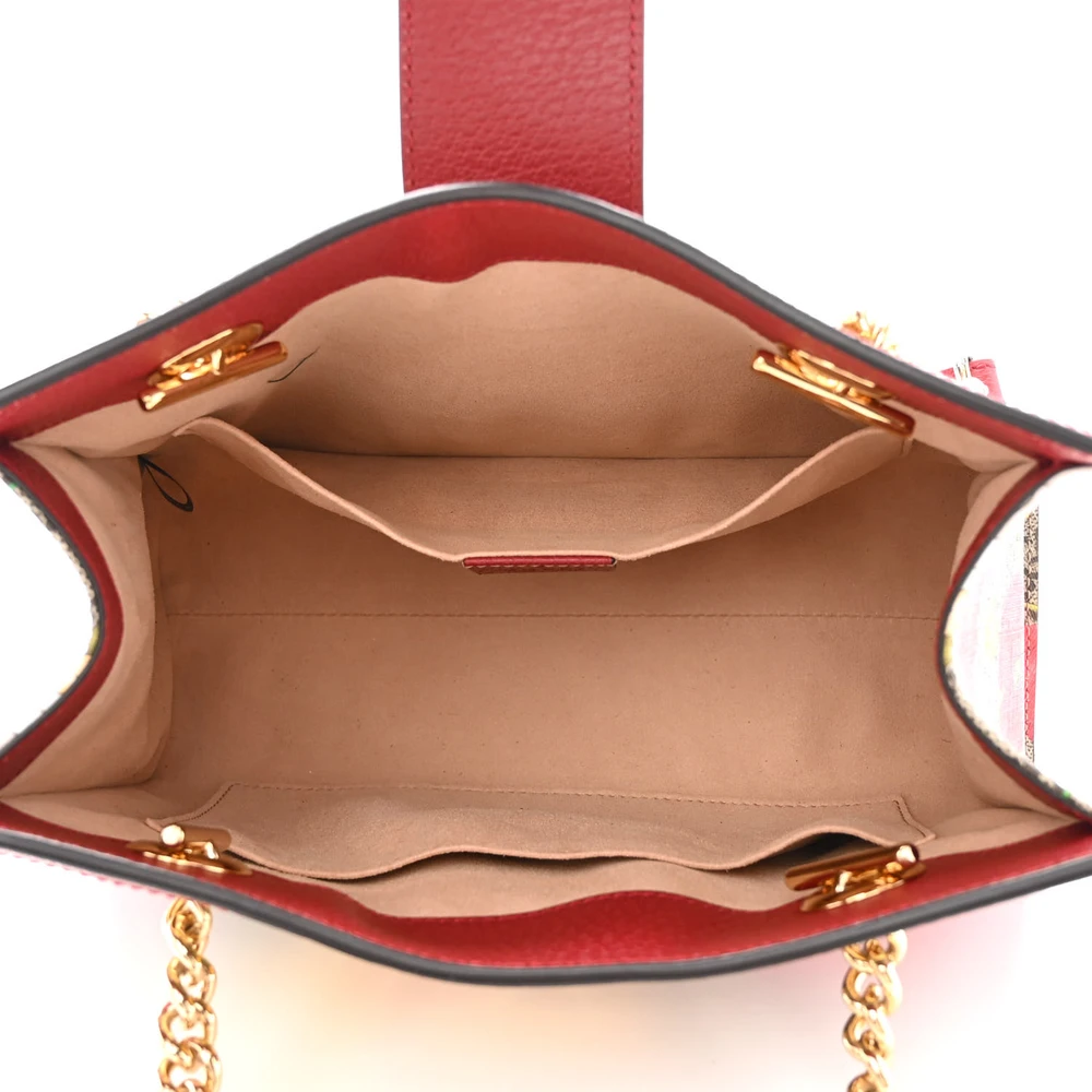 Lushentic Small Padlock Tote in Red GG Supreme Monogram - Image 7