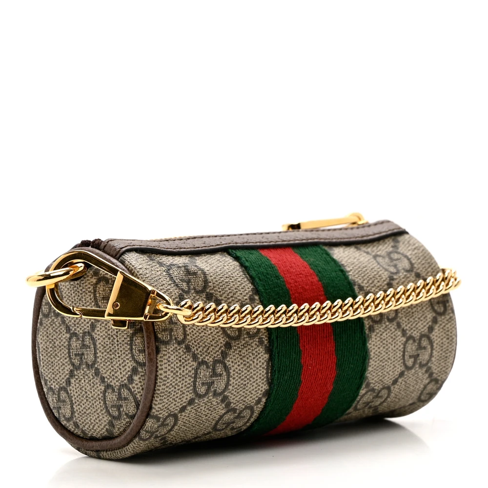 Lushentic Ophidia Small Web Coin Purse in Beige GG Supreme Canvas - Image 3
