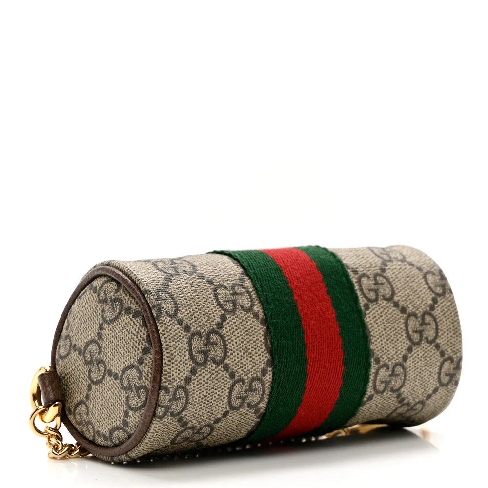 Lushentic Ophidia Small Web Coin Purse in Beige GG Supreme Canvas - Image 4