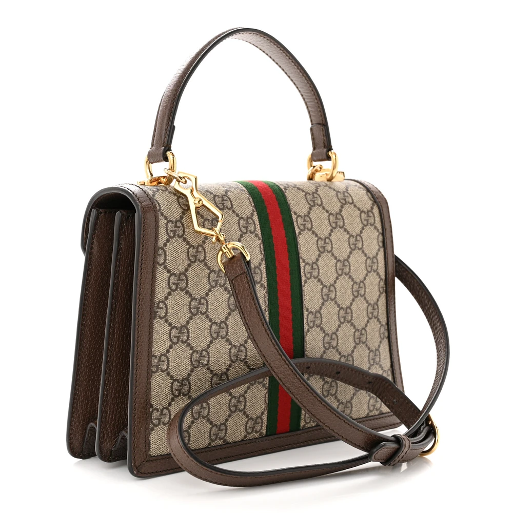 Lushentic Ophidia Padlock Top Handle Bag in GG Supreme Canvas - Image 3