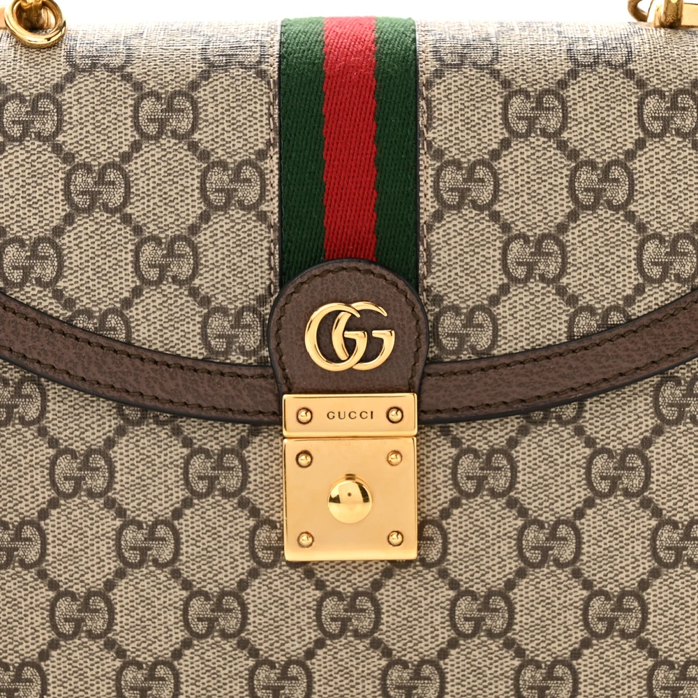 Lushentic Ophidia Padlock Top Handle Bag in GG Supreme Canvas - Image 7