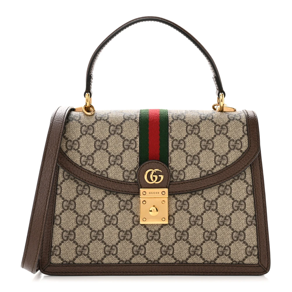 Lushentic Ophidia Padlock Top Handle Bag in GG Supreme Canvas