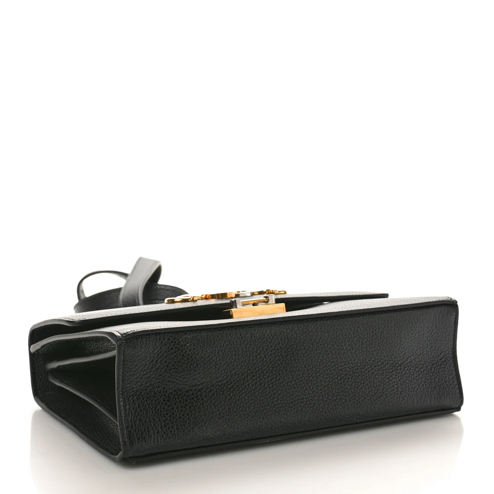 Lushentic Handbag: Small Zumi Shoulder Bag in Black Calfskin Leather - Image 6