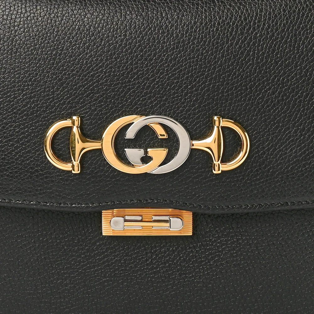 Lushentic Handbag: Small Zumi Shoulder Bag in Black Calfskin Leather - Image 8