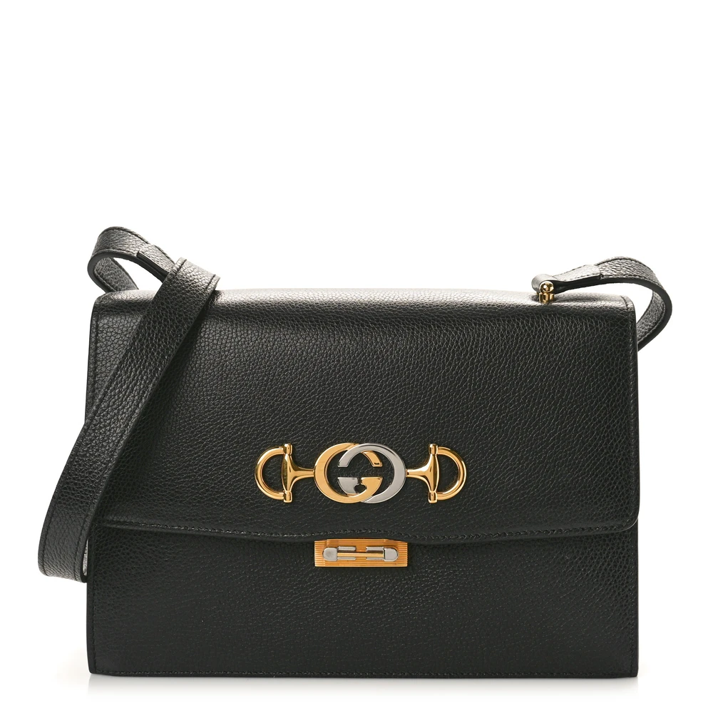 Lushentic Handbag: Small Zumi Shoulder Bag in Black Calfskin Leather