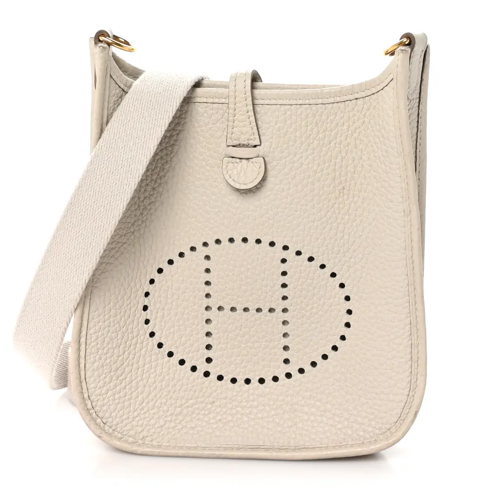 Lushentic Hermès Amazone Evelyne TPM Béton Taurillon Clemence Leather Palladium Hardware Front