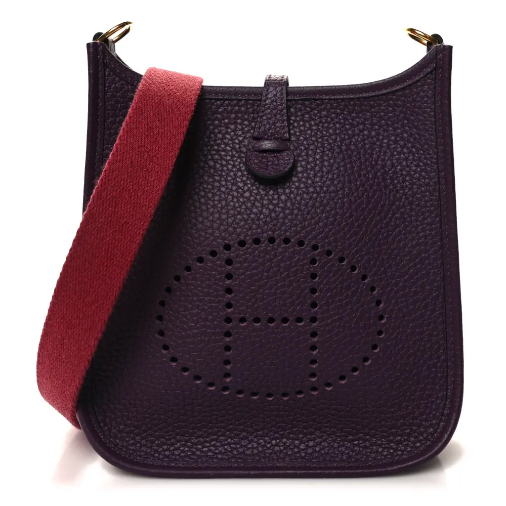 Lushentic Hermès Amazone Evelyne TPM Cassis Rouge Grenat Taurillon Clemence Leather Silver Hardware Front