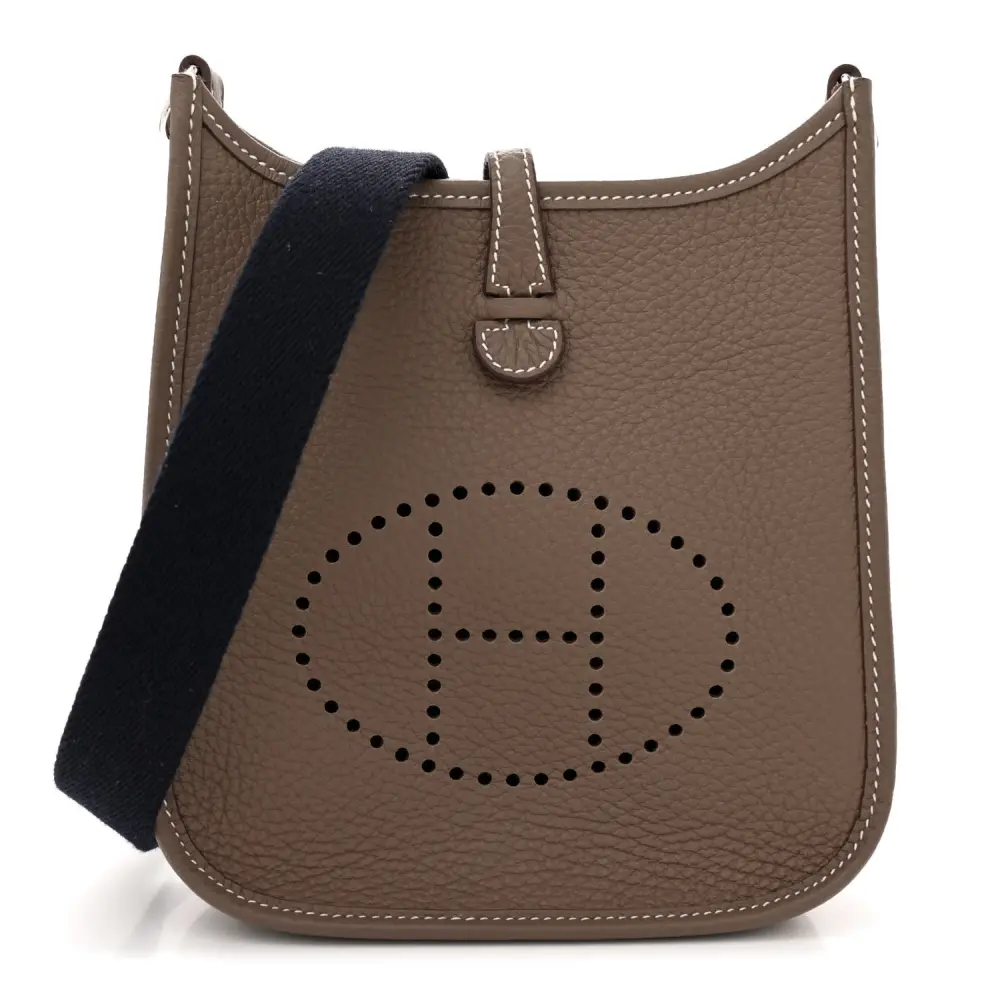 Lushentic Hermès Amazone Evelyne TPM Étain Bleu Indigo Taurillon Clemence Leather Silver Hardware Front