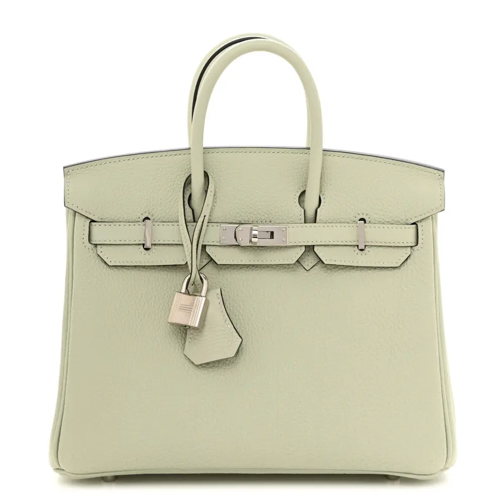 Lushentic Hermès Birkin 25 Gris Neve Togo Leather Palladium Hardware Front