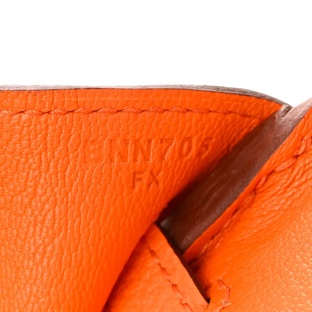 Lushentic Designer Birkin 25 Orange Togo Leather Silver Hardware - Image 8