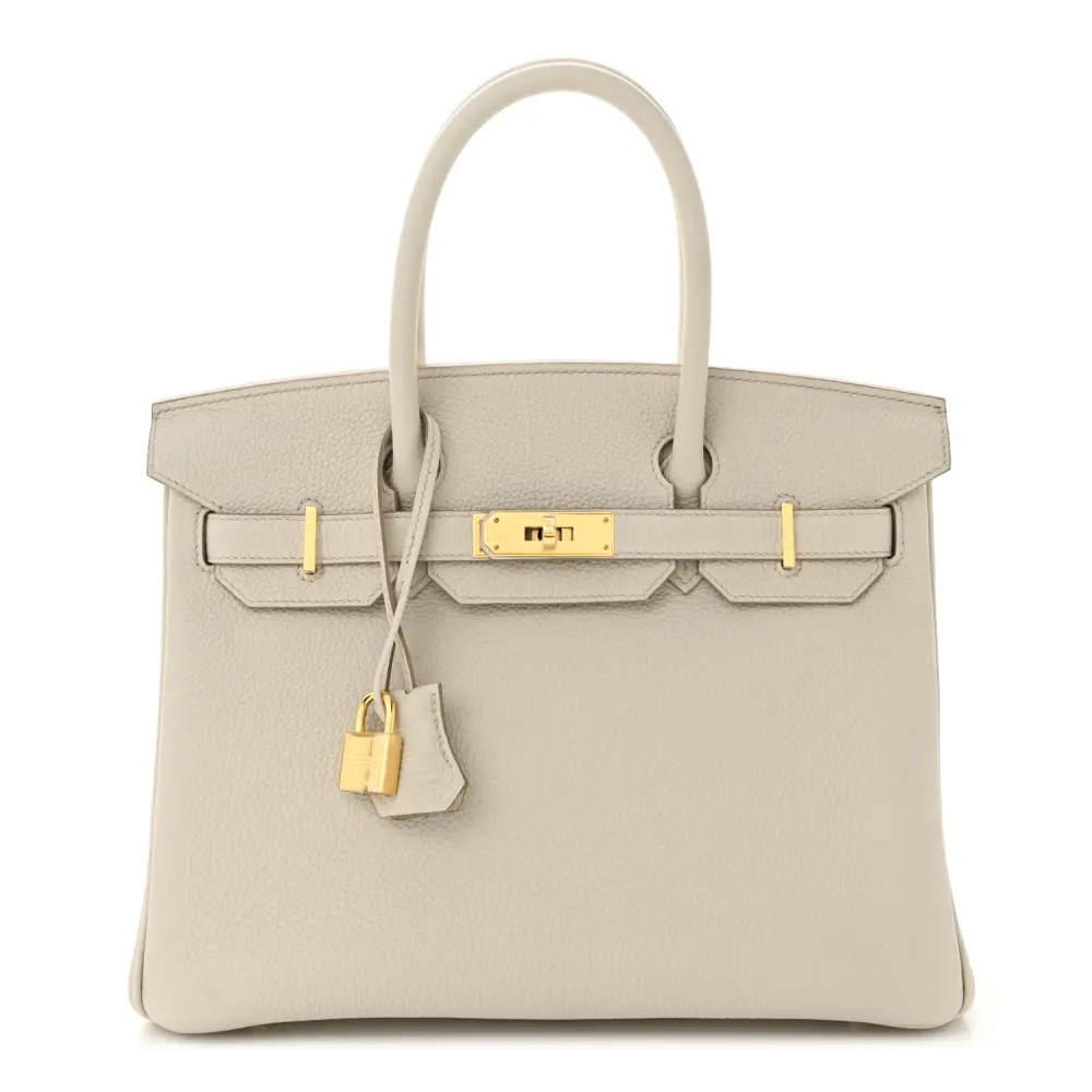 Lushentic Hermès Birkin 30 Beton Togo Leather Gold Hardware Front