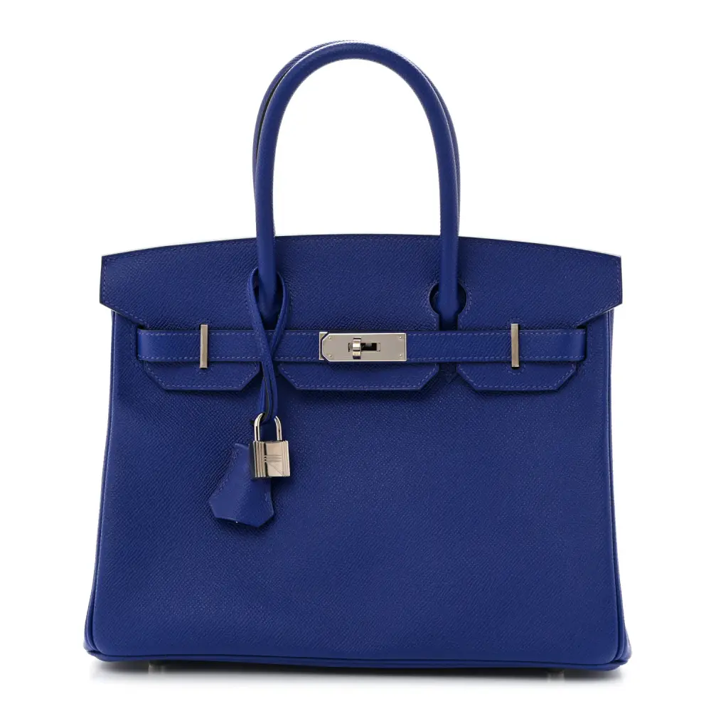 Lushentic Hermès Birkin 30 Bleu Electrique Epsom Leather Palladium Hardware Front