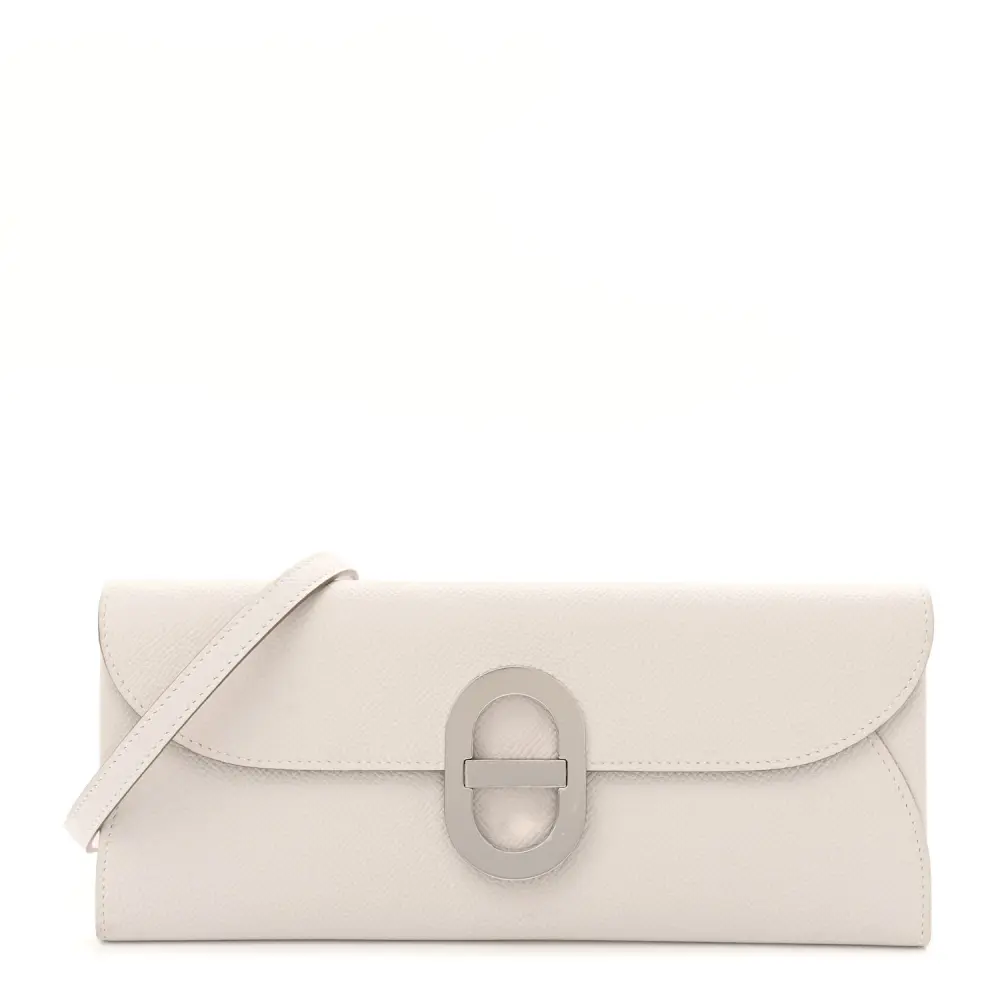 Lushentic Hermès Chaine d_Ancre To Go Wallet Gris Pale Epsom Leather Palladium Silver Hardware Front