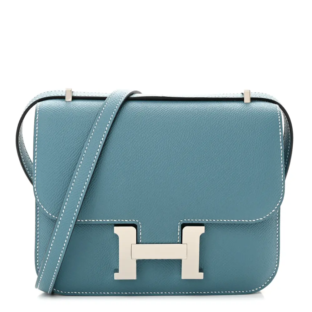 Lushentic Hermès Constance 18 New Blue Jean Epsom Leather Silver Hardware Front