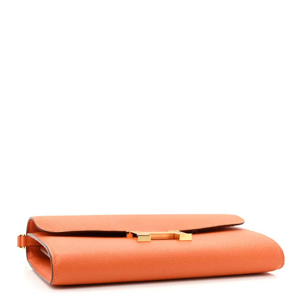 Lushentic Reviews Constance Long Wallet: Orange Epsom, Gold Hardware - Image 6