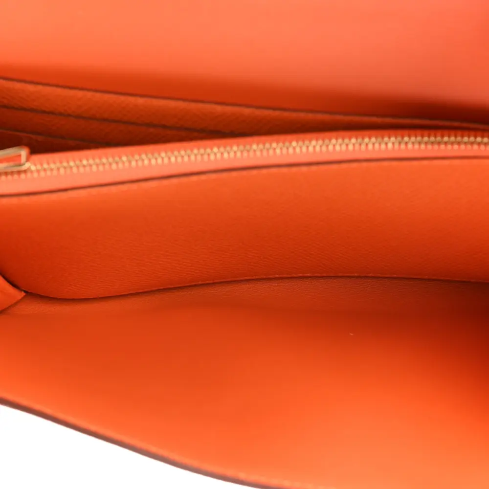 Lushentic Reviews Constance Long Wallet: Orange Epsom, Gold Hardware - Image 8