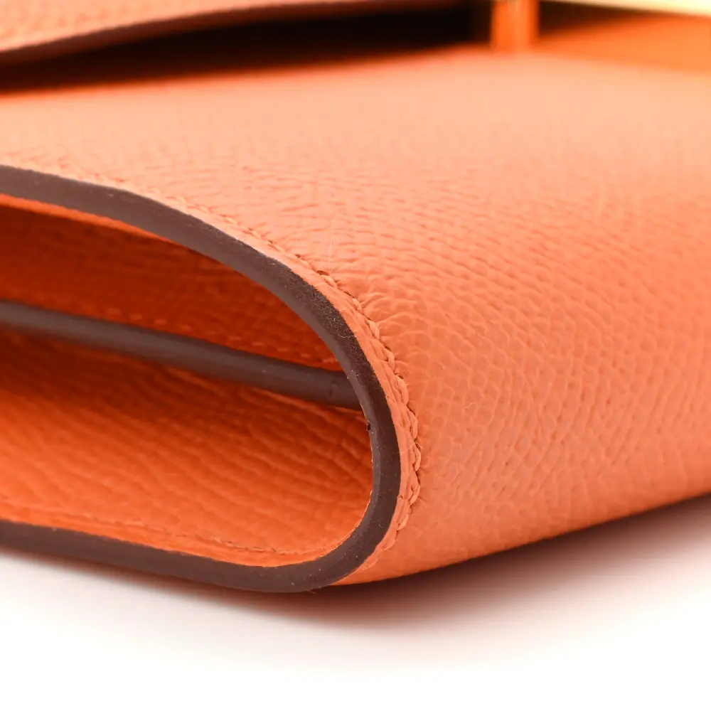 Lushentic Reviews Constance Long Wallet: Orange Epsom, Gold Hardware - Image 5