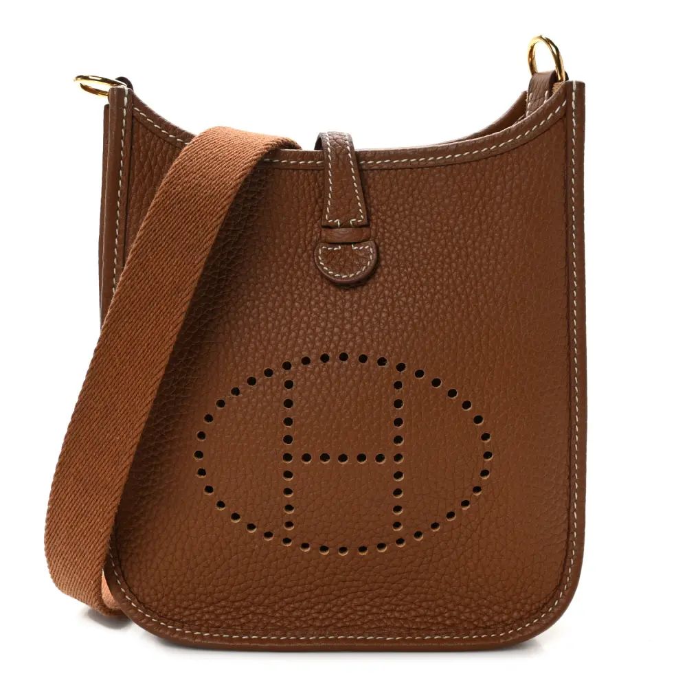 Lushentic Hermès Evelyne TPM Dark Brown Taurillon Clemence Leather Gold Hardware Front