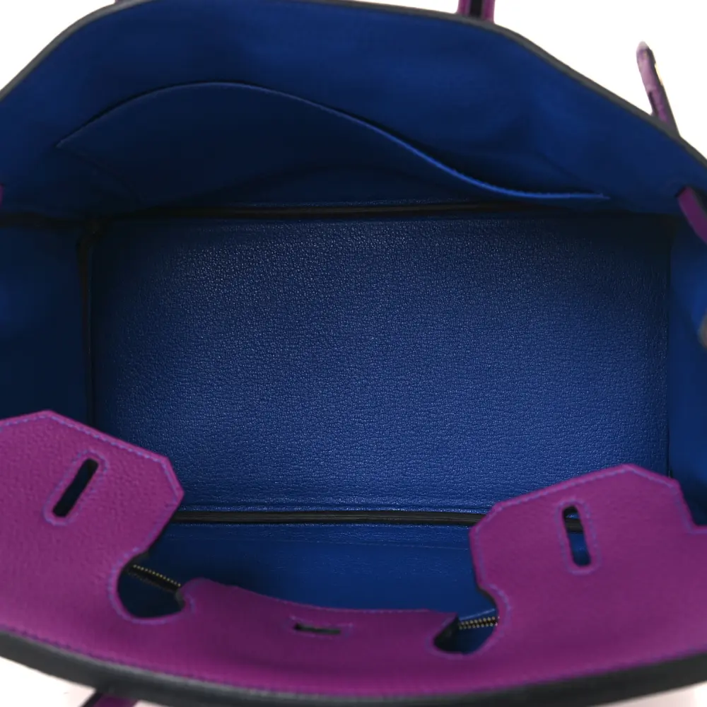 Lushentic Bag Horseshoe Birkin 30 Anemone Bleu Electrique Togo Leather - Image 7