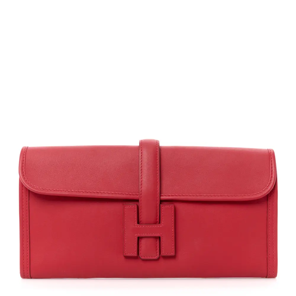 Lushentic Hermès Jige Elan 29 Clutch Rouge Tomate Swift Leather Front