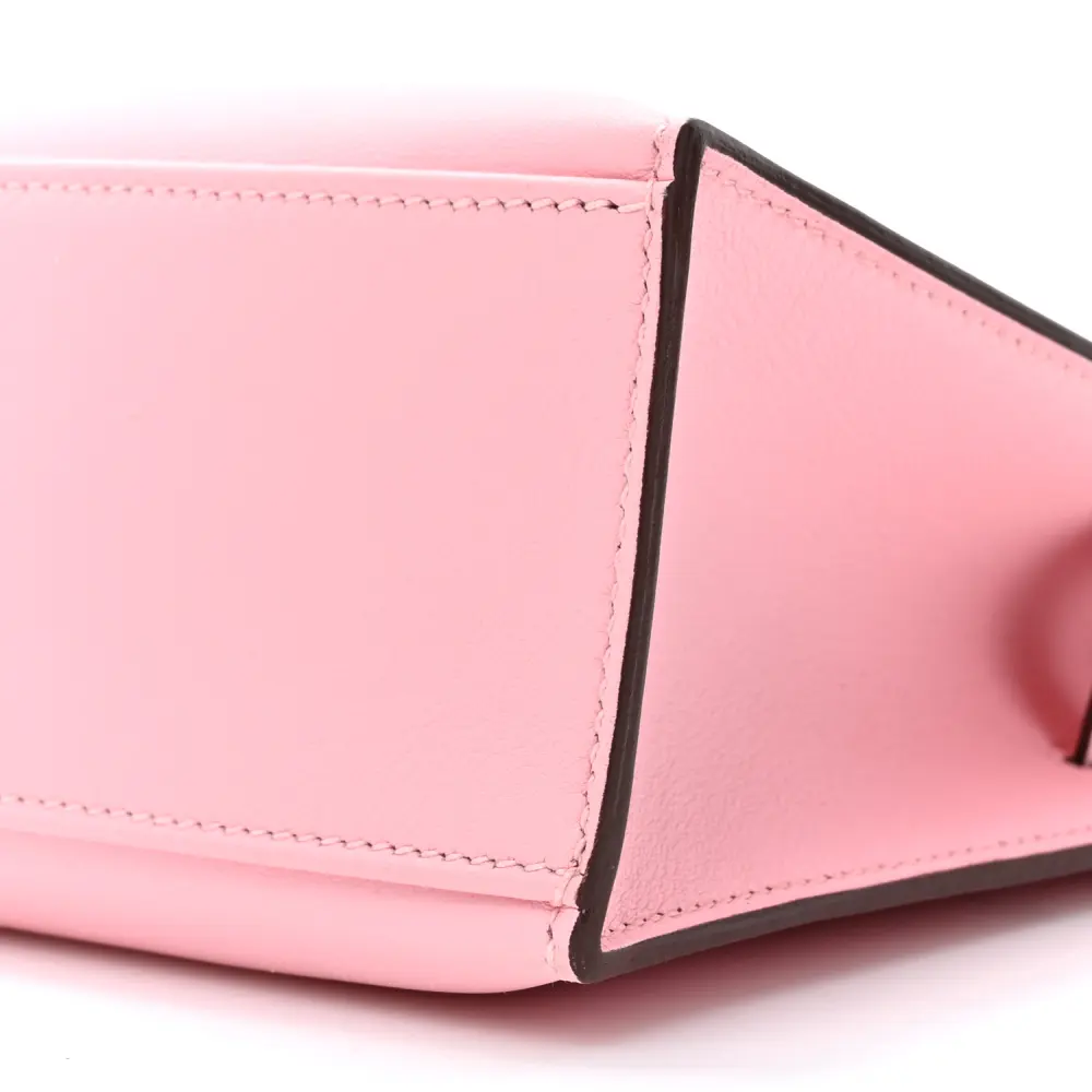 Lushentic Replica Handbags: Kelly Pochette Clutch Rose Sakura Swift Leather SHW - Image 4
