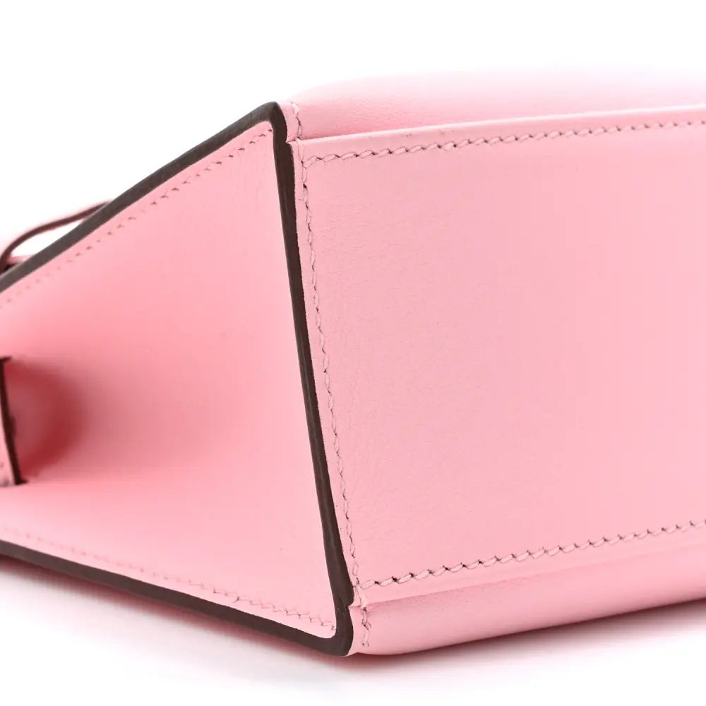 Lushentic Replica Handbags: Kelly Pochette Clutch Rose Sakura Swift Leather SHW - Image 5