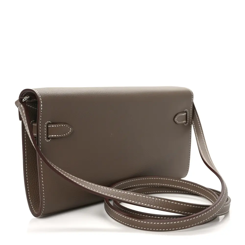 Lushentic Grade Replica Kelly Wallet to Go Etoupe Evercolor Leather Palladium Hardware - Image 3