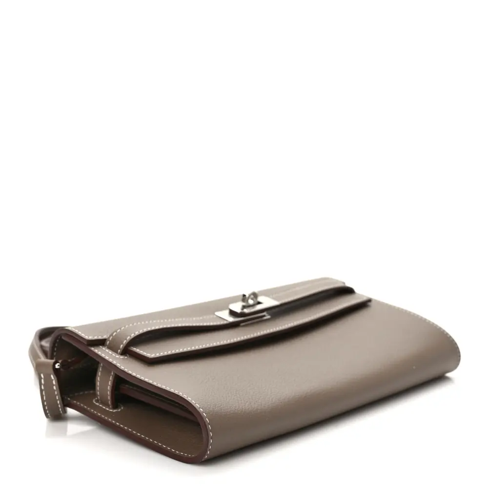Lushentic Grade Replica Kelly Wallet to Go Etoupe Evercolor Leather Palladium Hardware - Image 6