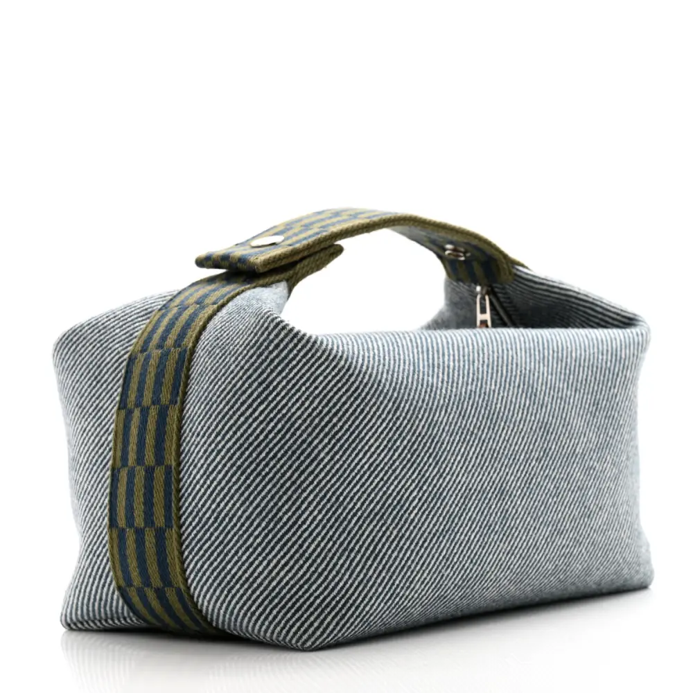 Lushentic Large Bride à Brac H-Natte Pouch in Bleu Abysse Wool - Image 3