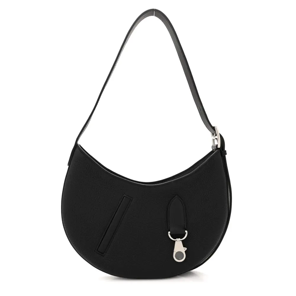 Lushentic Hermès P_tit Arcon Black Togo Swift Leather Front