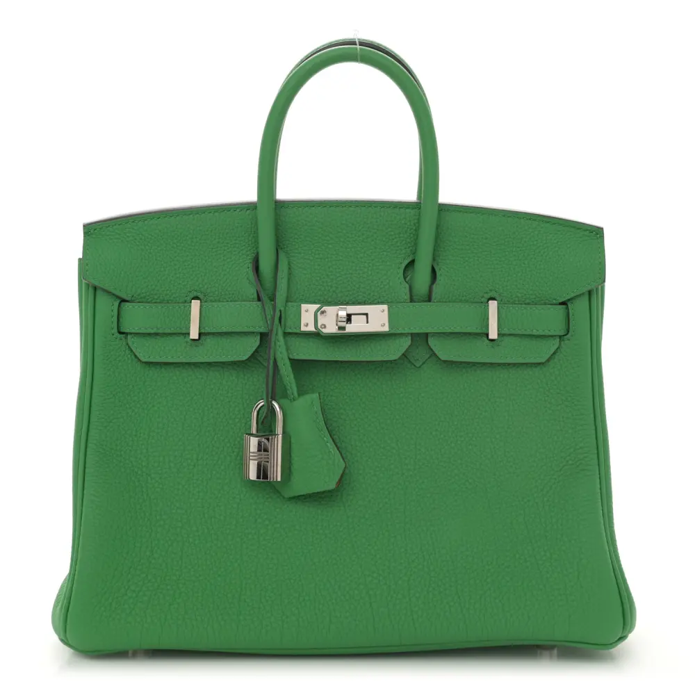 Lushentic Hermès Verso Birkin 25 BambouCaramel Togo Leather Palladium Hardware Front