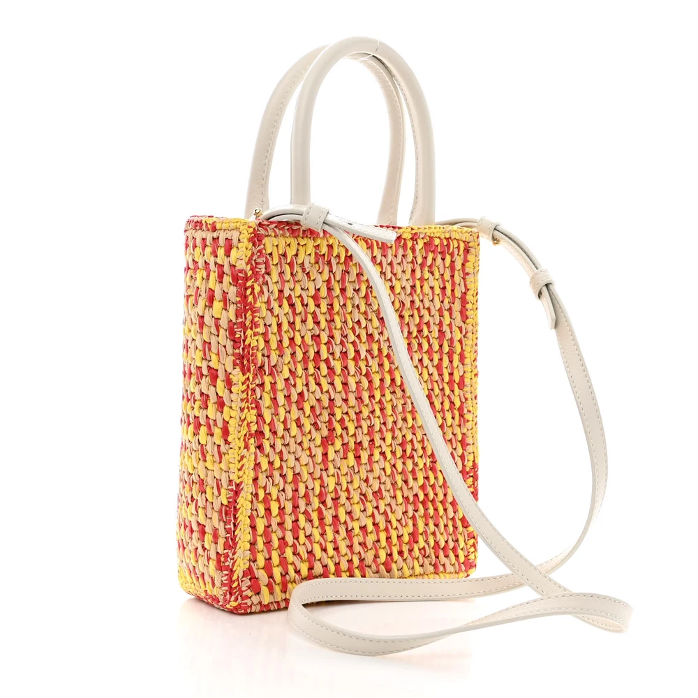 Lushentic Replica Handbags A5 Tote Bag - Multicolor Raffia Leather - Image 3