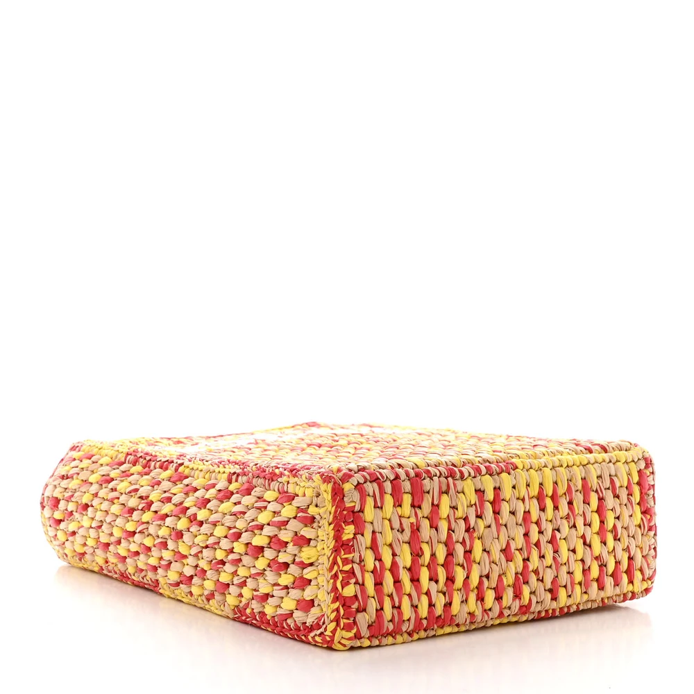Lushentic Replica Handbags A5 Tote Bag - Multicolor Raffia Leather - Image 6