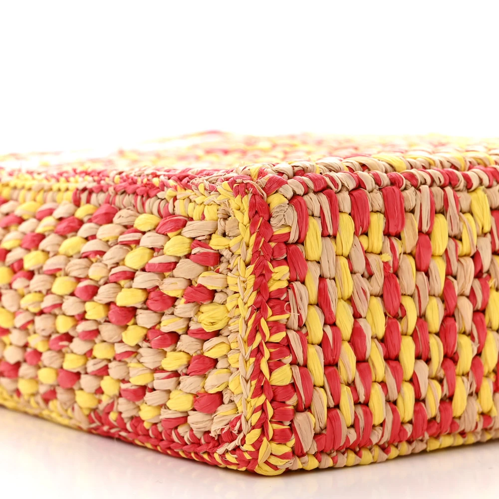 Lushentic Replica Handbags A5 Tote Bag - Multicolor Raffia Leather - Image 4
