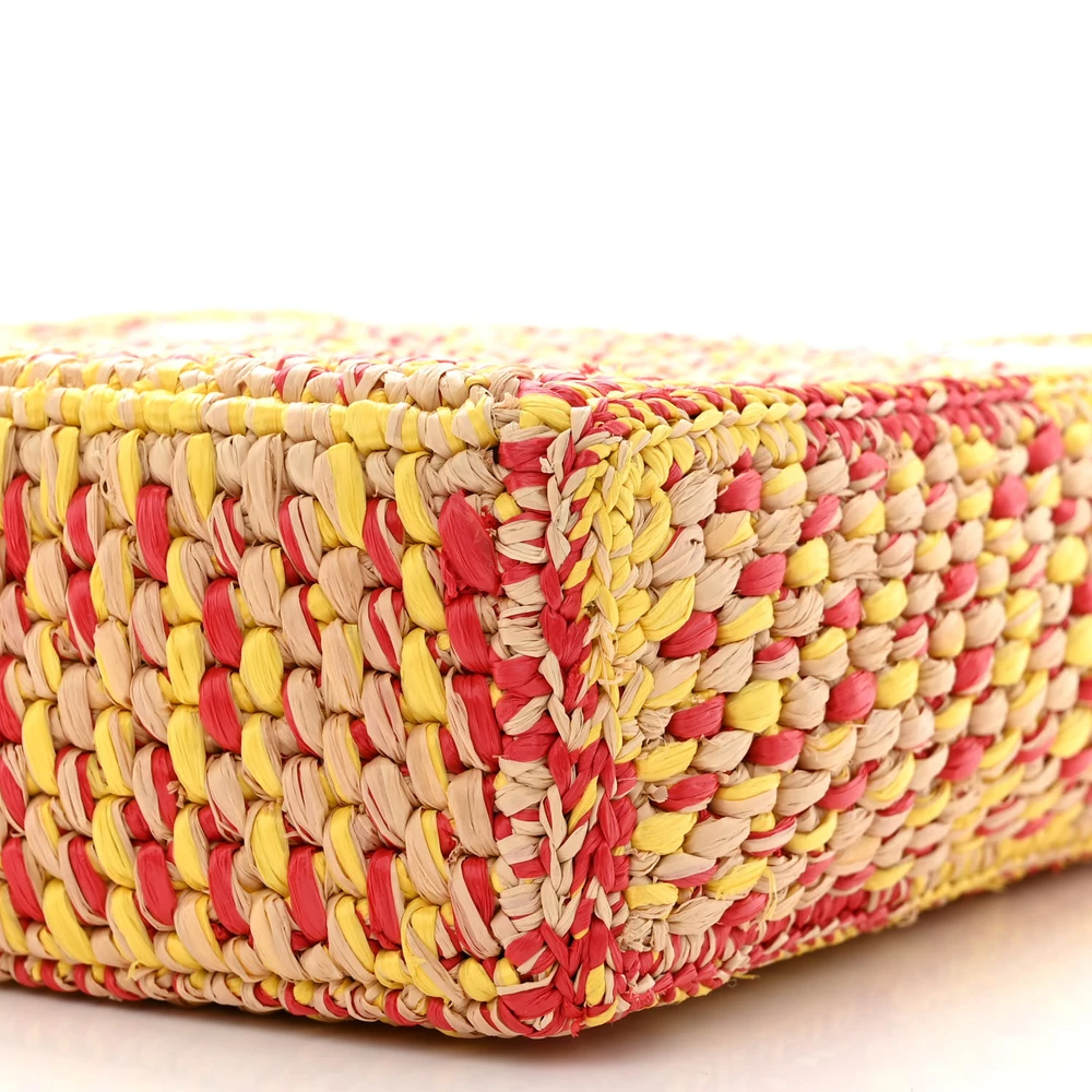 Lushentic Replica Handbags A5 Tote Bag - Multicolor Raffia Leather - Image 5