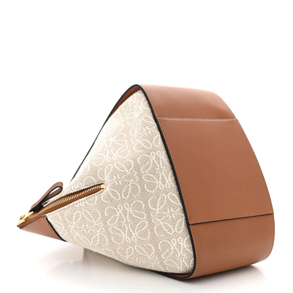 Lushentic Handbags Anagram Hammock Shoulder Bag in Ecru-Tan Leather - Image 6