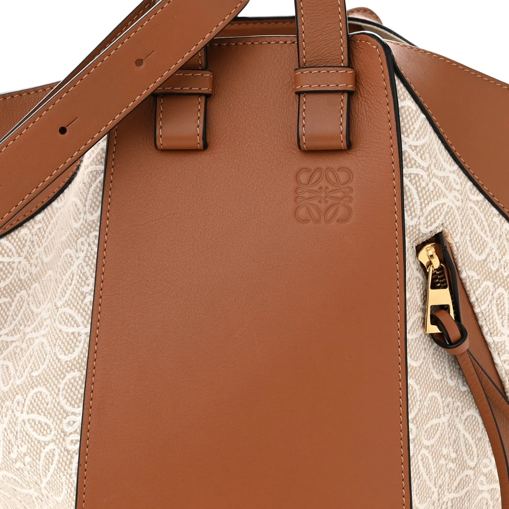 Lushentic Handbags Anagram Hammock Shoulder Bag in Ecru-Tan Leather - Image 8