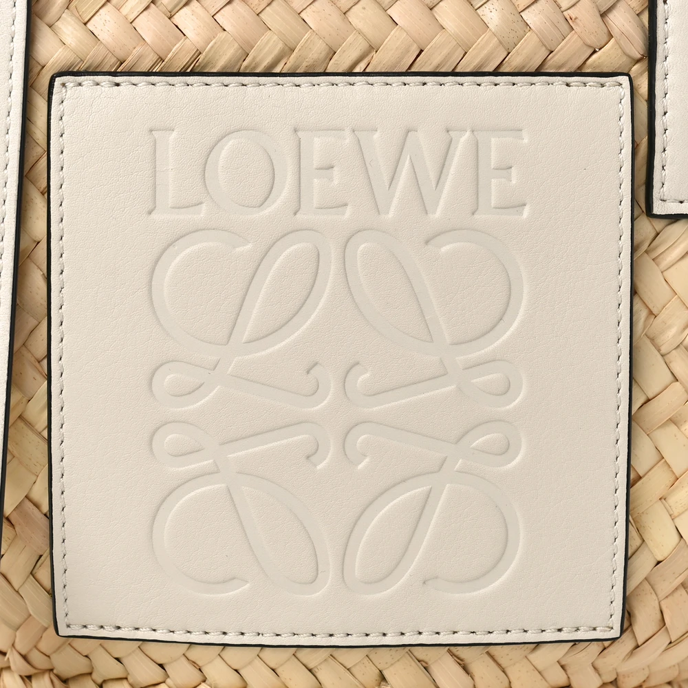 Lushentic Class Basket Tote Bag - Small Natural White Raffia Leather - Image 8