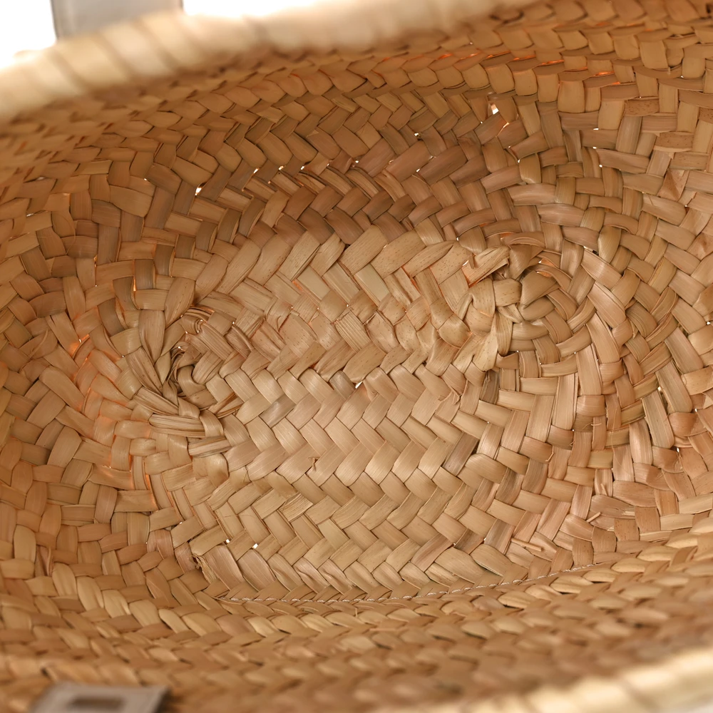 Lushentic Class Basket Tote Bag - Small Natural White Raffia Leather - Image 7