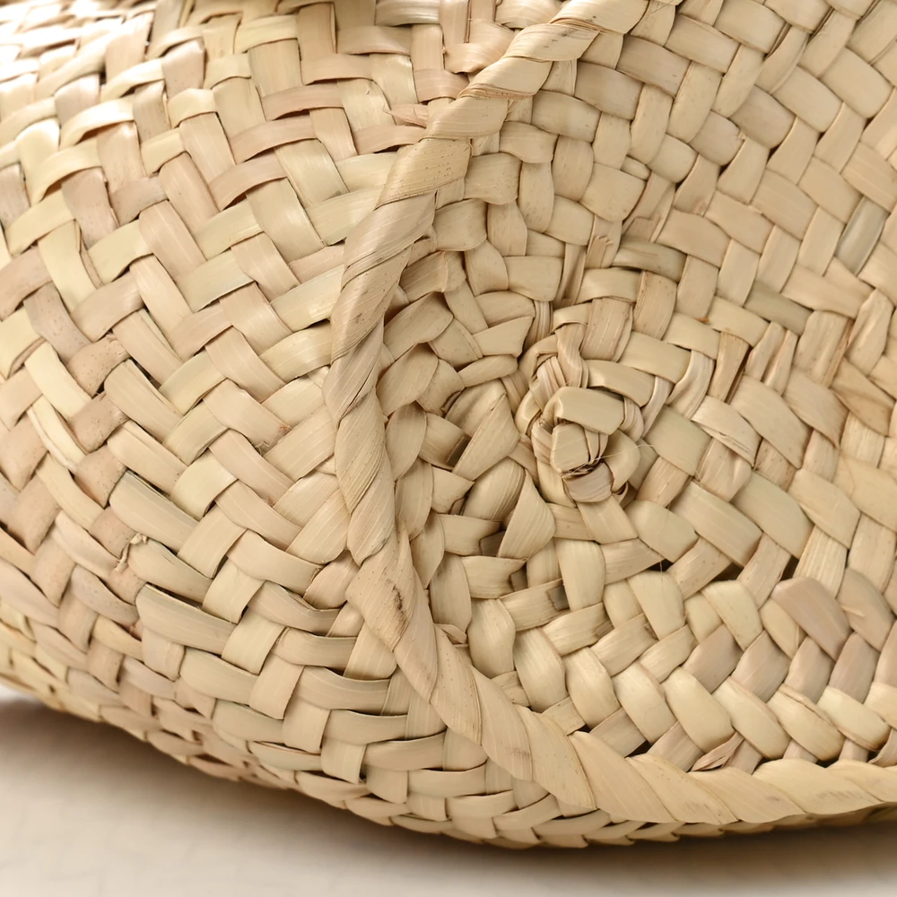 Lushentic Class Basket Tote Bag - Small Natural White Raffia Leather - Image 4